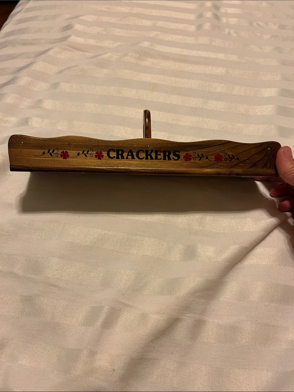Vgt Wooden 'Crackers' Holder with Floral Accent